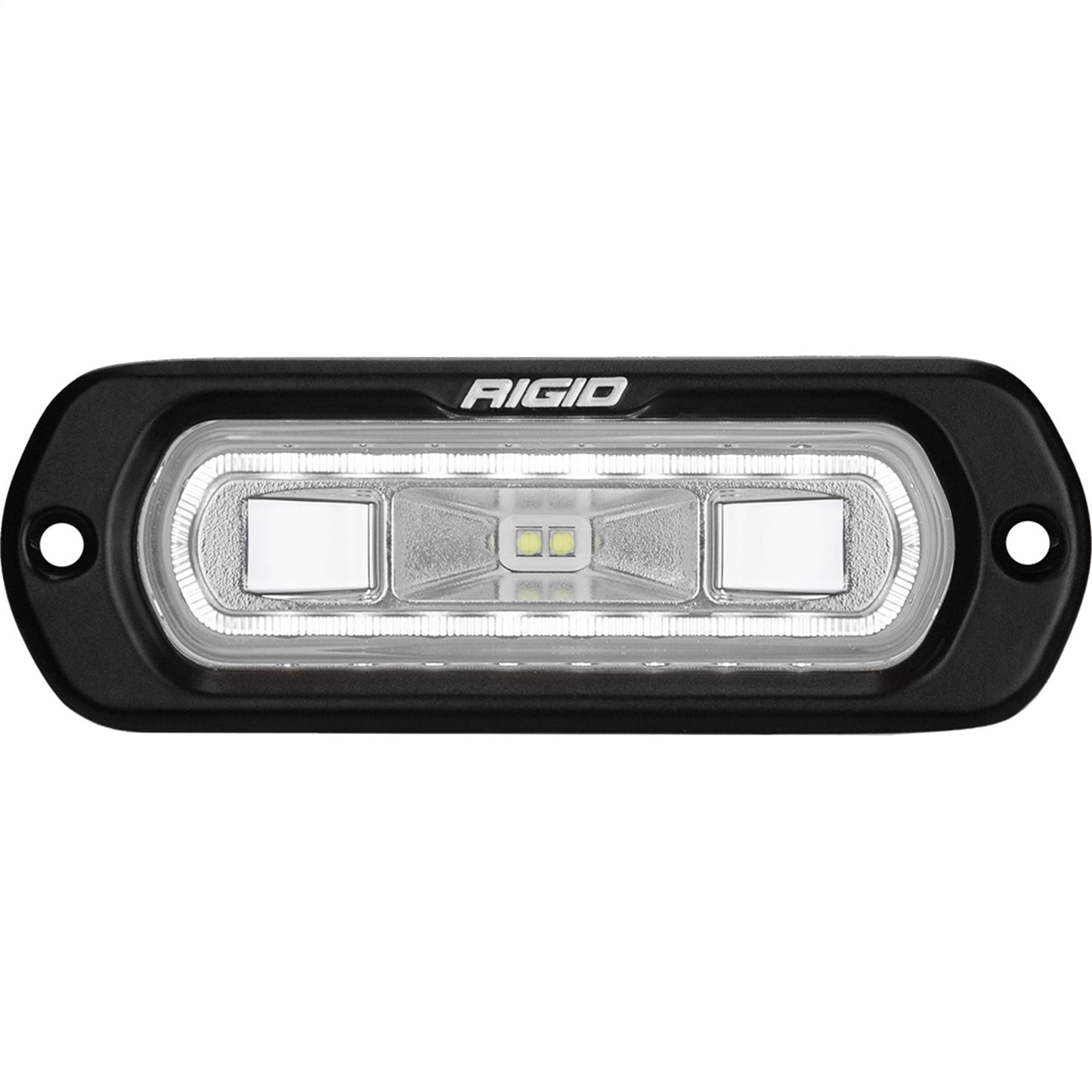 RIGID Industries SR-L Series Marine Spreader Pod 2 Wire Flush Mount Black Housing With White Halo 52200