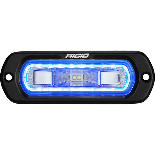 RIGID Industries SR-L Series Marine Spreader Pod 2 Wire Flush Mount Black Housing With Blue Halo 52201