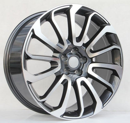 22" X 9.5" Titanium Machine Face Aluminum Wheels Set - Dynamic Performance - R526-TM-22x9.5-5x120-45-72.56