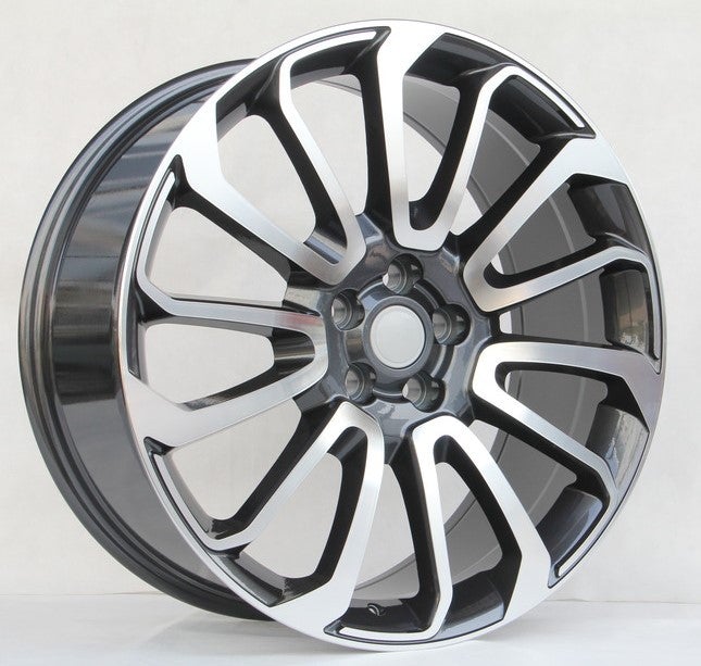 24" X 10" Titanium Machine Face Aluminum Wheels Set - Dynamic Performance - R526-TM-24x10-5x120-45-72.56