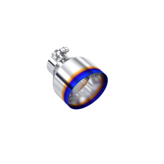 MBRP Exhaust Tip; 5in OD Out; 2.5in ID; 6.5in Length; Angle Cut; Single Wall; T304 BE T5190BE