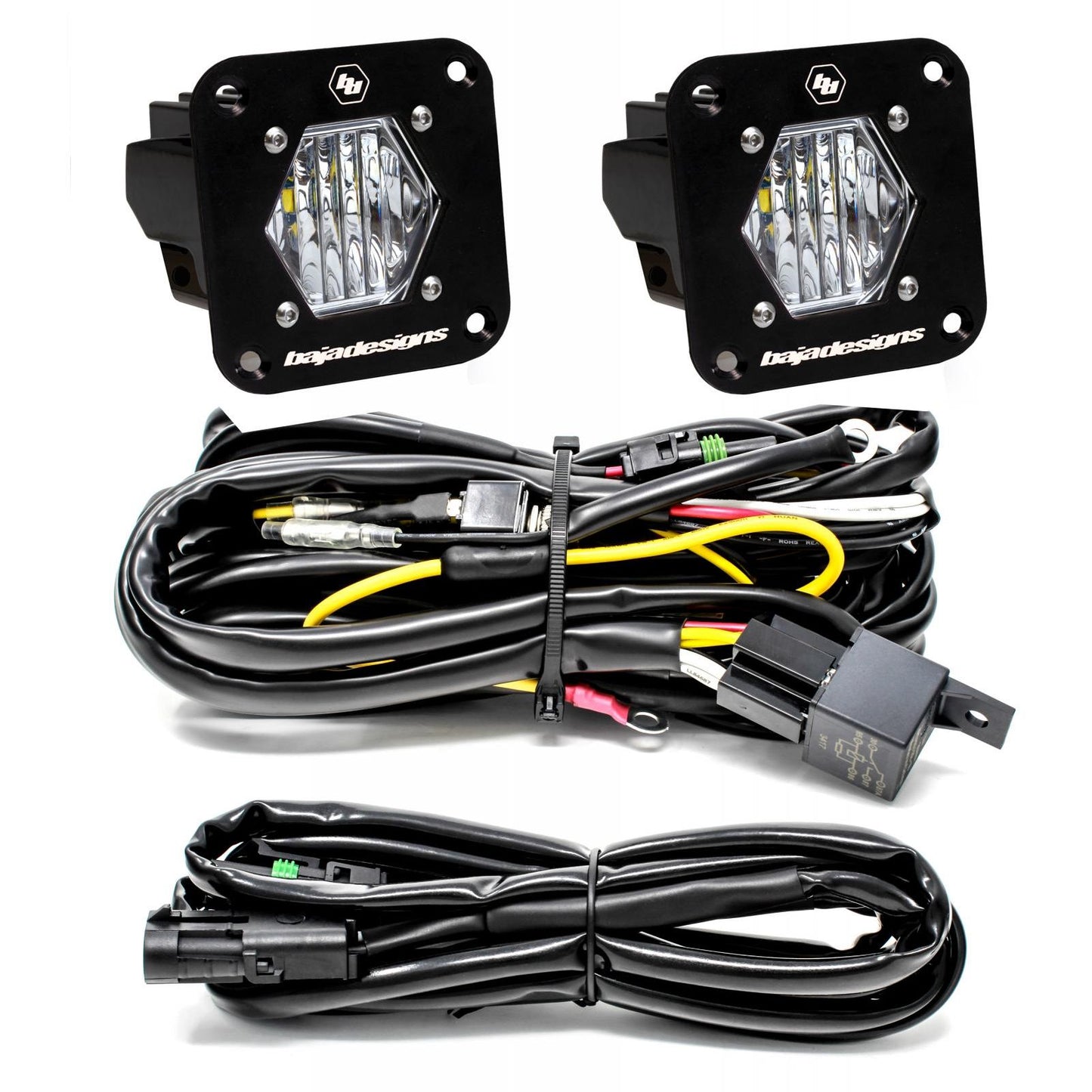 Baja Designs S1 Black Flush Mount LED Light Pod Reverse Kit 387808