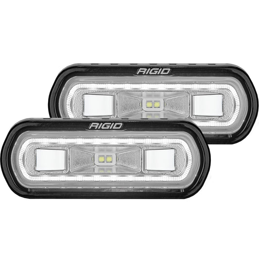 RIGID Industries SR-L Series Off-Road Spreader Pod 3 Wire Surface Mount White Halo Pair 53120
