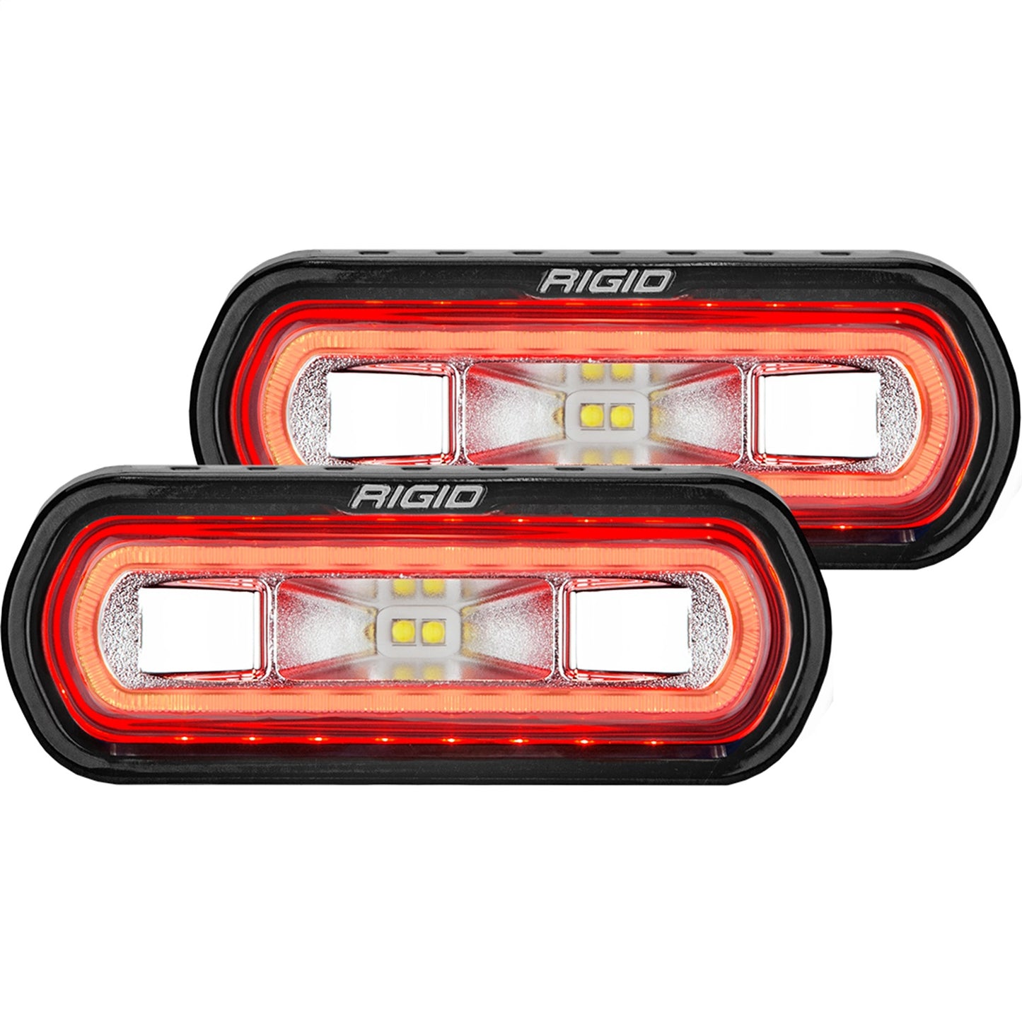 RIGID Industries SR-L Series Off-Road Spreader Pod 3 Wire Surface Mount Red Halo Pair 53122