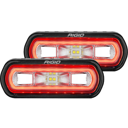 RIGID Industries SR-L Series Off-Road Spreader Pod 3 Wire Surface Mount Red Halo Pair 53122