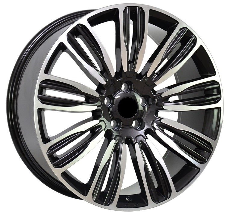 21" X 9.5" Black Machine Face Aluminum Wheels Set - Dynamic Performance - R531-BM-21x9.5-5x120-49-72.56