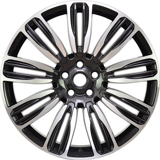 21" X 9.5" Black Machine Face Aluminum Wheels Set - Dynamic Performance - R531-BM-21x9.5-5x120-49-72.56