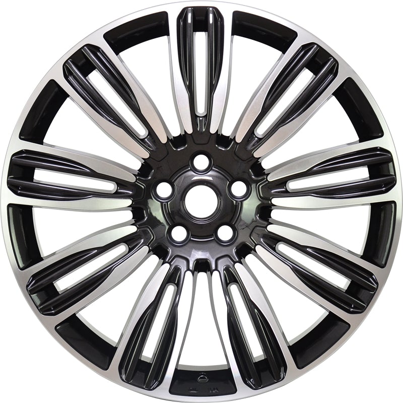 21" X 9.5" Black Machine Face Aluminum Wheels Set - Dynamic Performance - R531-BM-21x9.5-5x120-49-72.56