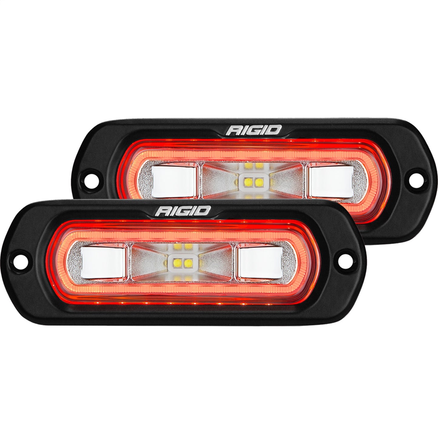 RIGID Industries SR-L Series Off-Road Spreader Pod Flush Mount Red Halo Pair 53222