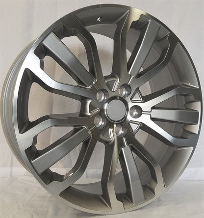 21" X 9.5" Titanium Machine Face Aluminum Wheels Set - Dynamic Performance - R533-TM-21x9.5-5x120-49-72.56