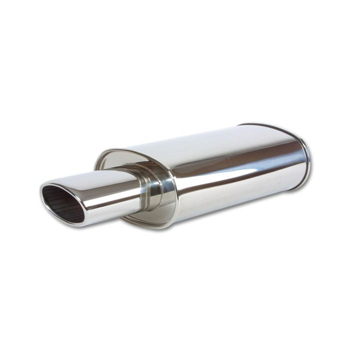 Vibrant Performance - 1034 - STREETPOWER Oval Muffler w/ 4.5 in. x 3 in. Oval Angle Cut Tip (2.5 in. inlet)