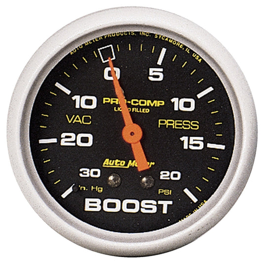 AutoMeter 2-5/8 in. BOOST/VACUUM 30 IN HG/20 PSI LIQUID FILLED PRO-COMP 5401