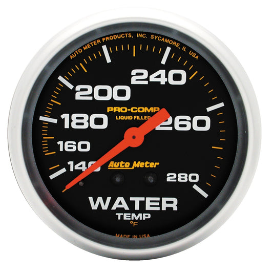 AutoMeter 2-5/8 in. WATER TEMPERATURE 140-280 Fahrenheit LIQUID FILLED PRO-COMP 5431
