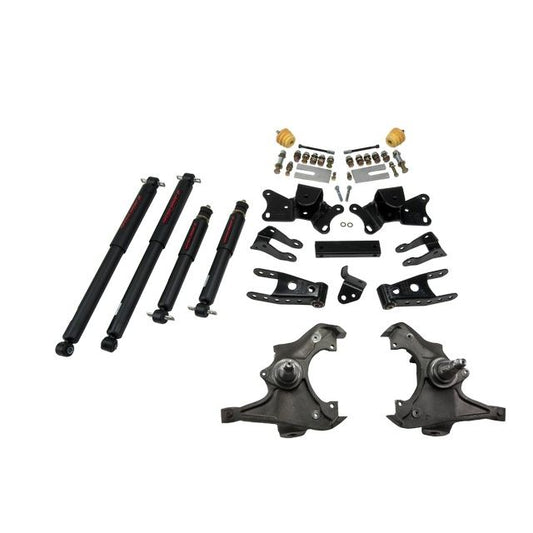 BELLTECH 726ND LOWERING KITS Front And Rear Complete Kit W/ Nitro Drop 2 Shocks 1988- Chevrolet Silverado/Sierra C3500 (Ext Cab Dually) 3 in. F/4 in. R drop W/ Nitro Drop II Shocks