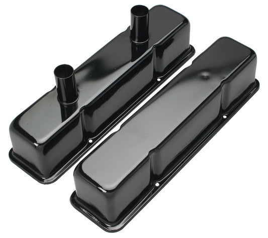 Trans-Dapt Performance Circle Track Valve Covers; 4-1/8 In. Tall; 1-3/8 In. Diameter Tubes; 1958-86 Sb Chevy 283-350- Black 5531