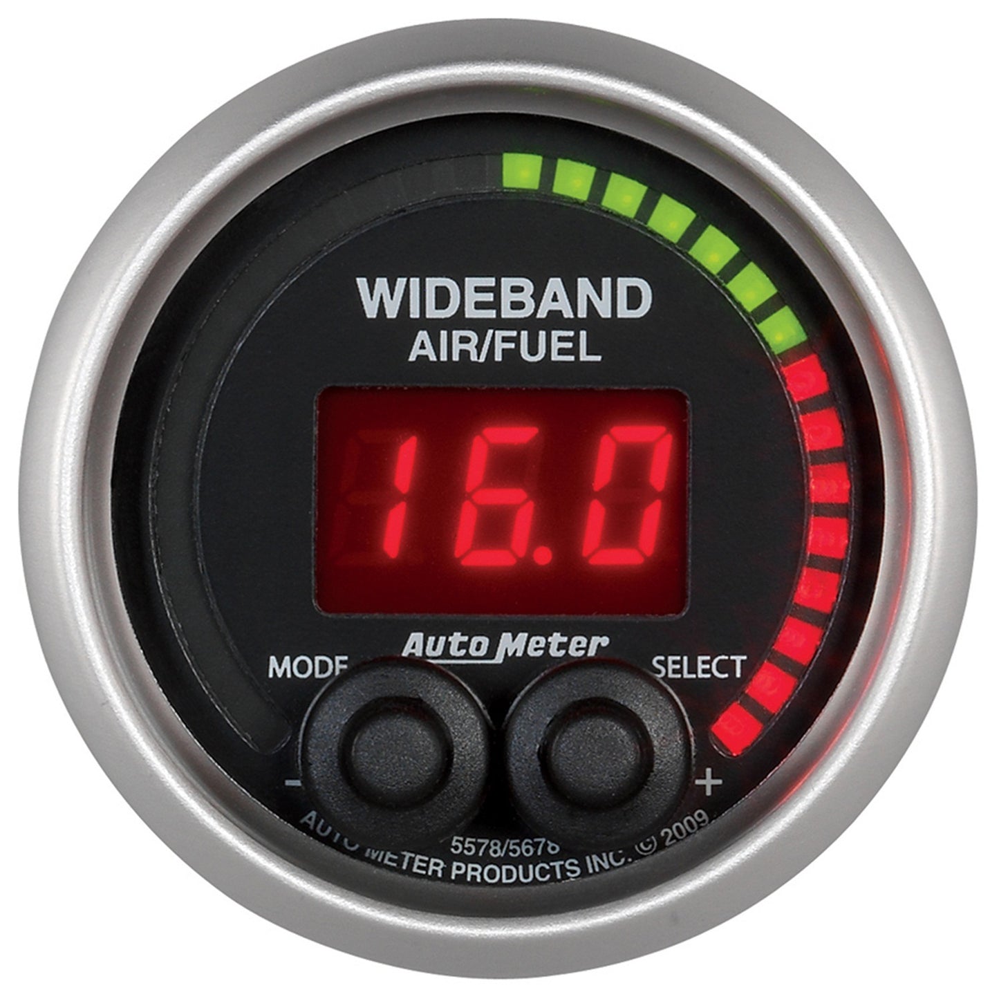 AutoMeter 2-1/16 in. WIDEBAND PRO AIR/FUEL RATIO 6:1-20:1 AFR ELITE 5678