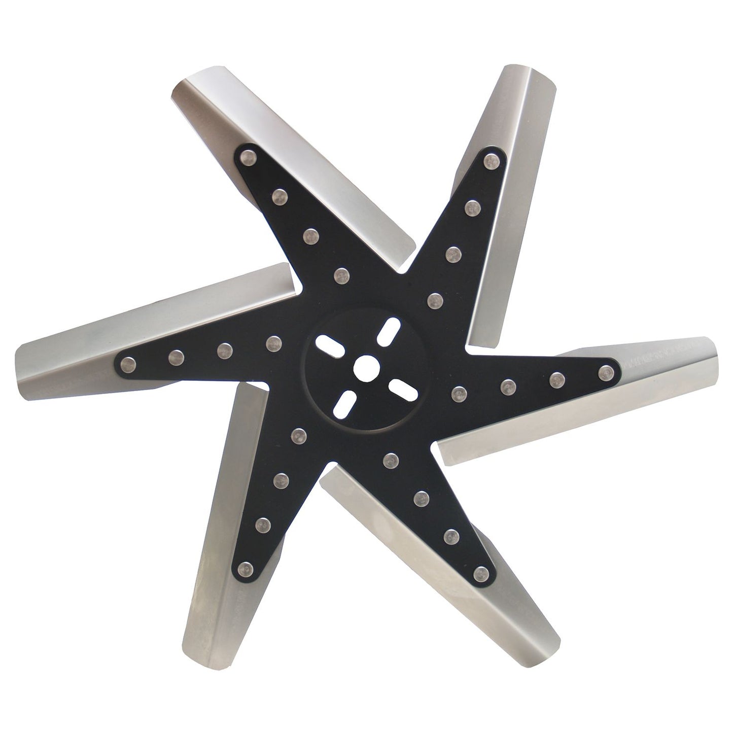 Derale 17" High Performance Stainless Steel Reverse Rotation Flex Fan, Black Hub 19317