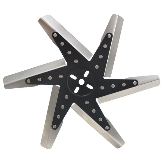 Derale 17" High Performance Stainless Steel Reverse Rotation Flex Fan, Black Hub 19317