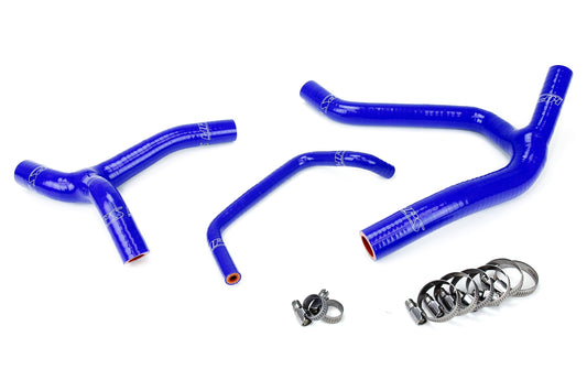 HPS Performance High Temp 3-ply Reinforced Silicone Replace OEM Rubber Radiator Coolant Hoses 57-1244-BLUE