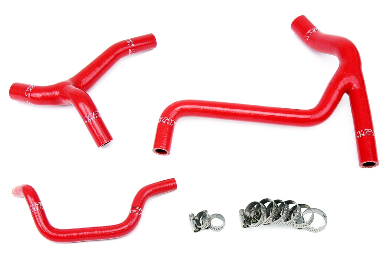 HPS Performance High Temp 3-ply Reinforced Silicone Replace OEM Rubber Radiator Coolant Hoses 57-1246-RED