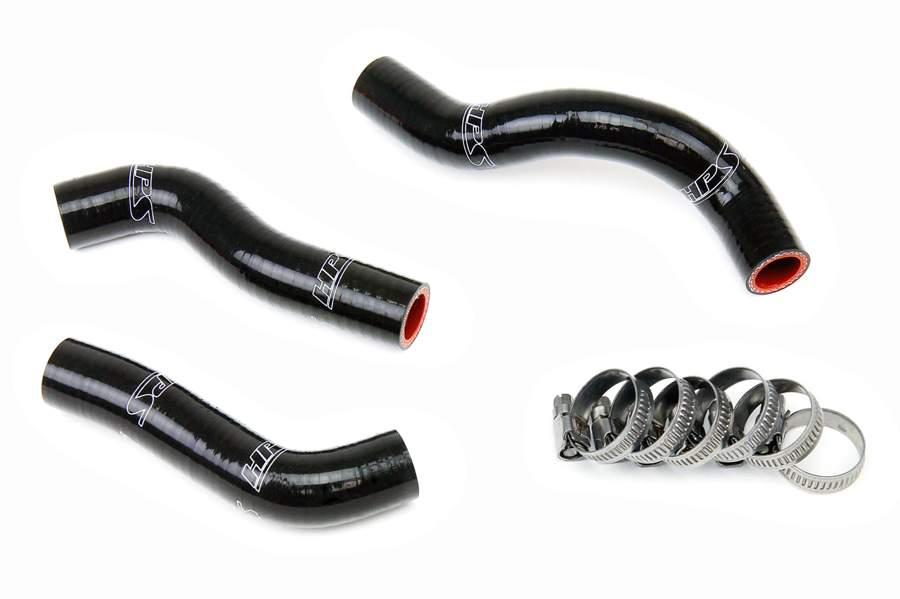 HPS Performance High Temp 3-ply Reinforced Silicone Replace OEM Rubber Radiator Coolant Hoses 57-1249-BLK