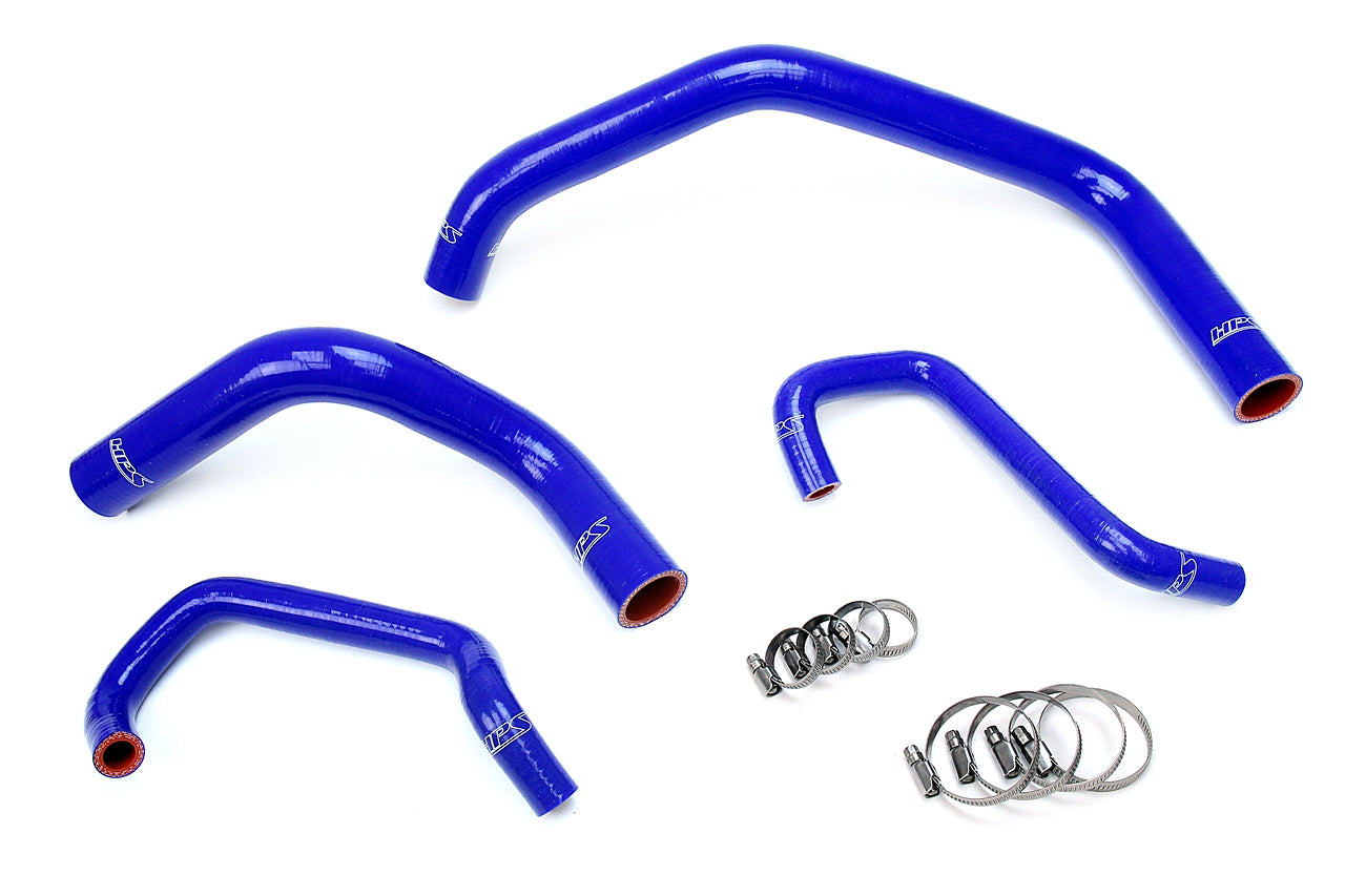 HPS Performance High Temp 3-ply Reinforced Silicone Replace OEM Rubber Radiator Coolant Hoses 57-1301-BLUE