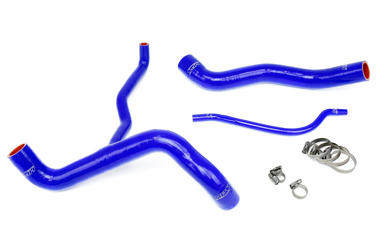 HPS Performance High Temp 3-ply Reinforced Silicone Replace OEM Rubber Radiator Coolant Hoses 57-1304-BLUE