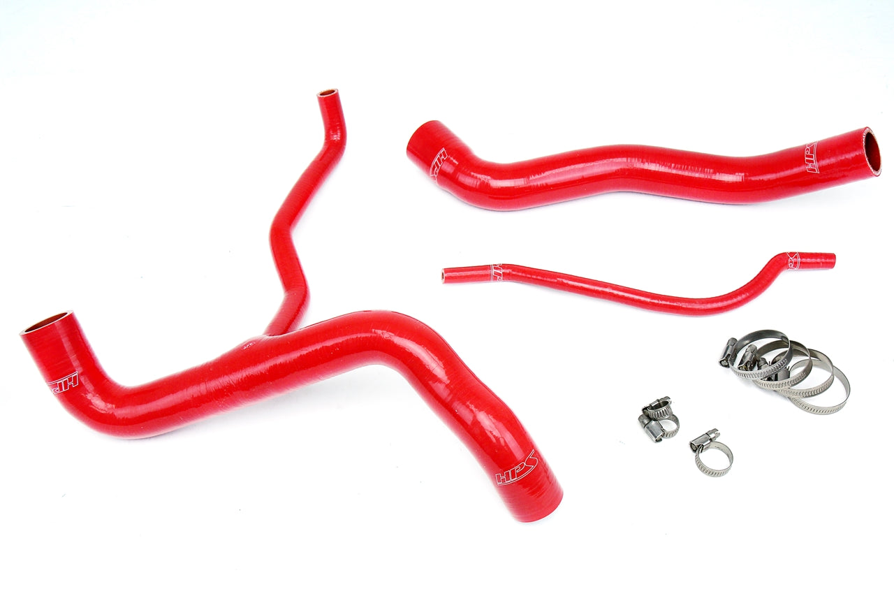 HPS Performance High Temp 3-ply Reinforced Silicone Replace OEM Rubber Radiator Coolant Hoses 57-1304-RED