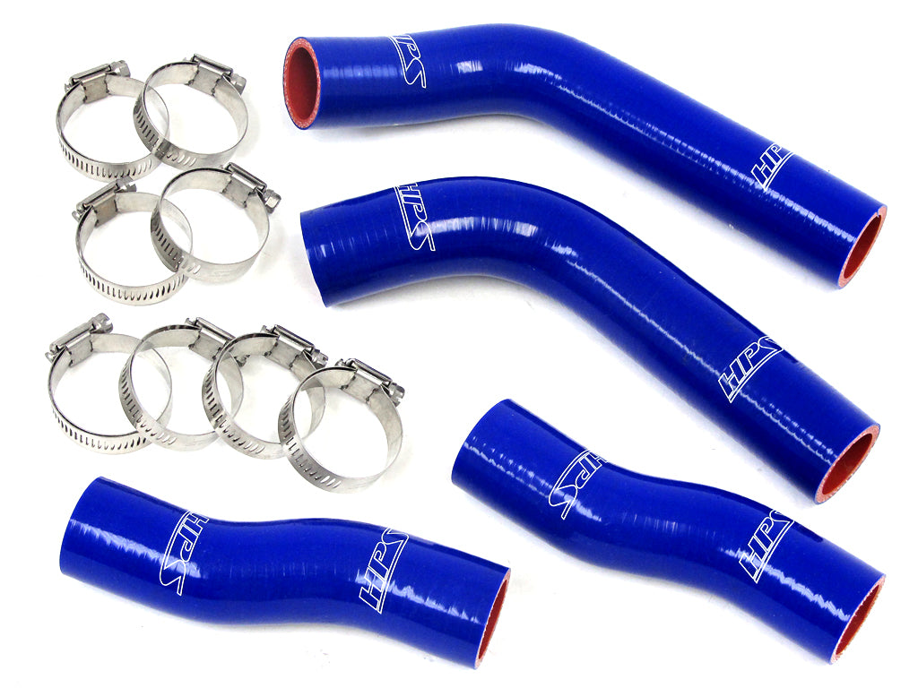 HPS Performance High Temp 3-ply Reinforced Silicone Replace OEM Rubber Radiator Coolant Hoses 57-1315-BLUE