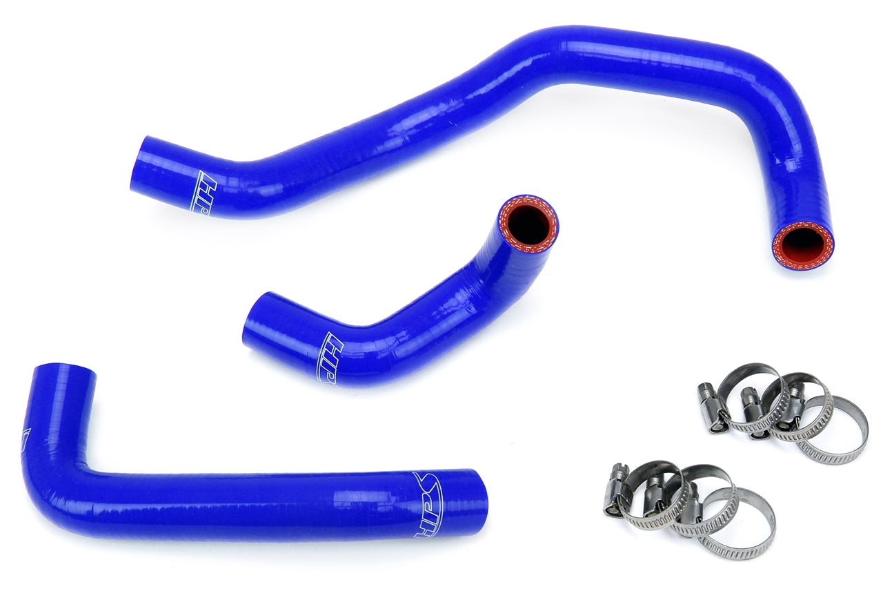 HPS Performance High Temp 3-ply Reinforced Silicone Replace OEM Rubber Heater Coolant Hoses 57-1397-BLUE