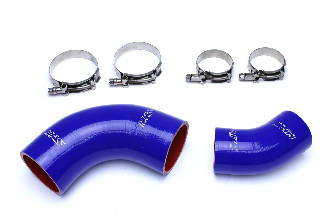 HPS Performance High Temp 4-ply Reinforced SiliconeReplace OEM Rubber Intercooler Turbo Boots 57-1486-BLUE