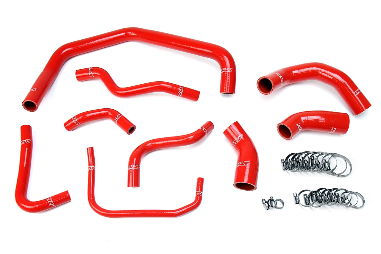 HPS Performance High Temp 3-ply Reinforced SiliconeReplace OEM Rubber Radiator Coolant Hoses 57-1728-RED
