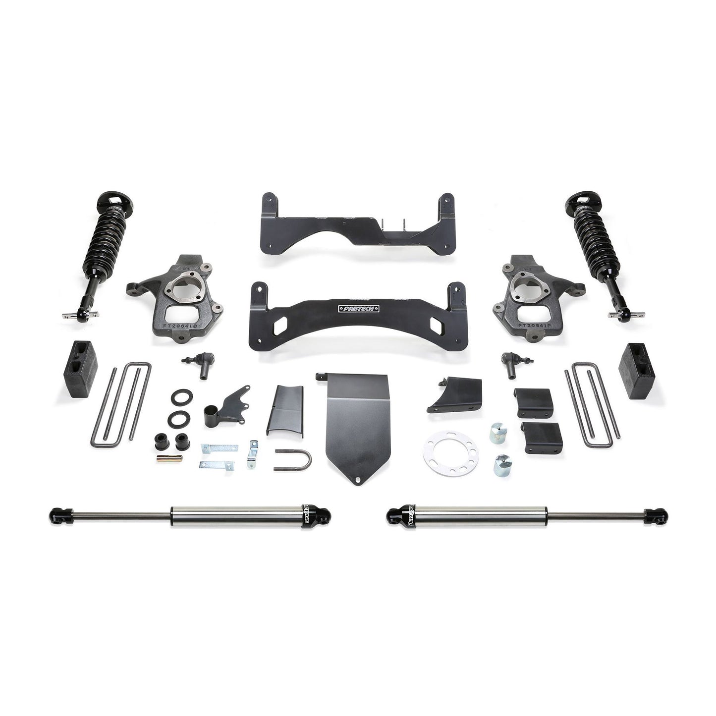 Fabtech 6" PERF SYS G2 W/DL 2.5 & 2.25 14-18 GM C/K1500 P/U W/ OE ALM OR STMP STL UCA K1084DL