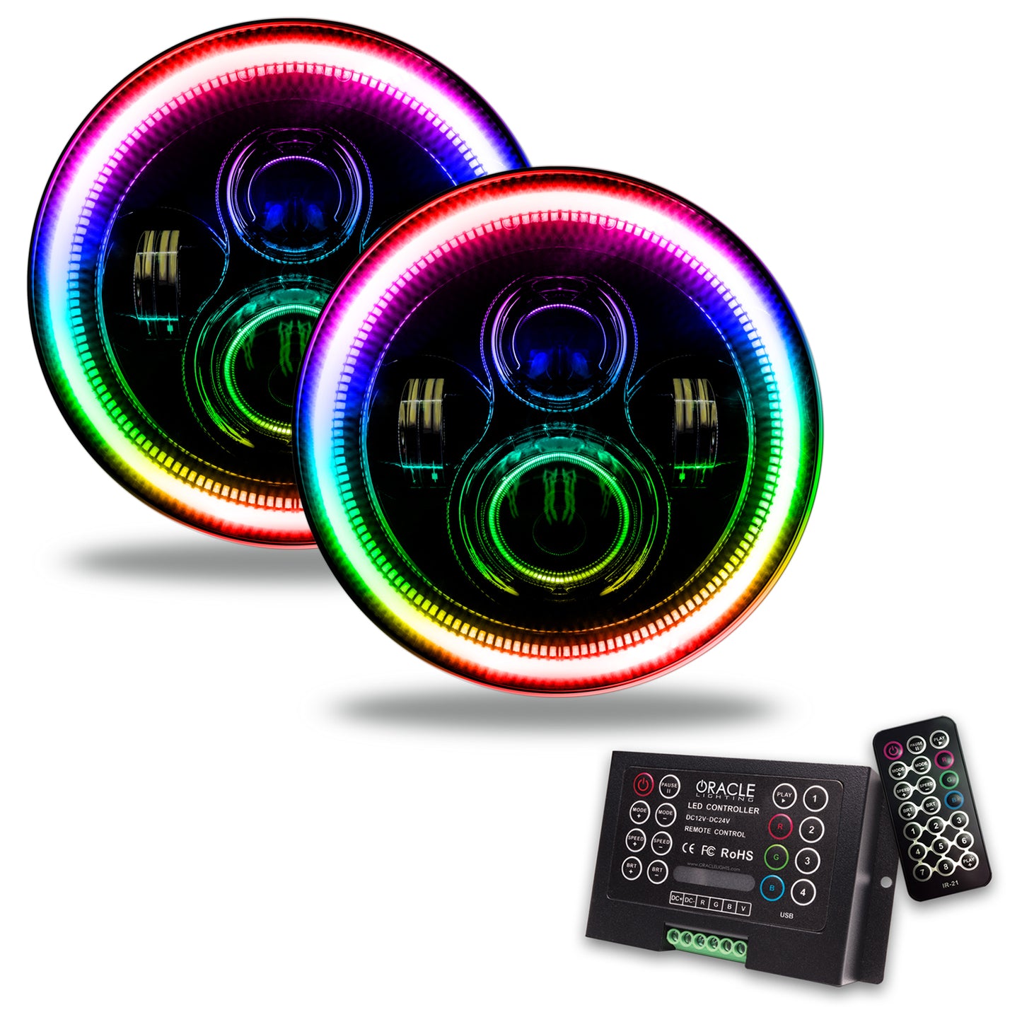 Oracle Lighting 5769-333 - ORACLE 7in. High Powered LED Headlights - Black Bezel