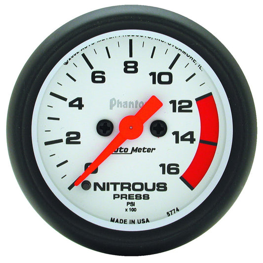 AutoMeter 2-1/16 in. NITROUS PRESSURE 0-1600 PSI PHANTOM 5774