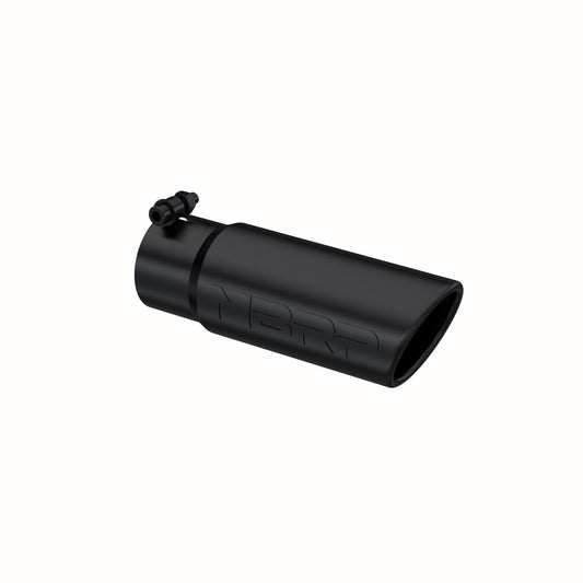 MBRP Exhaust Tip; 3in. O.D. Angled Rolled End; 3in. I.D. inlet; 10in. length; Black T5115BLK
