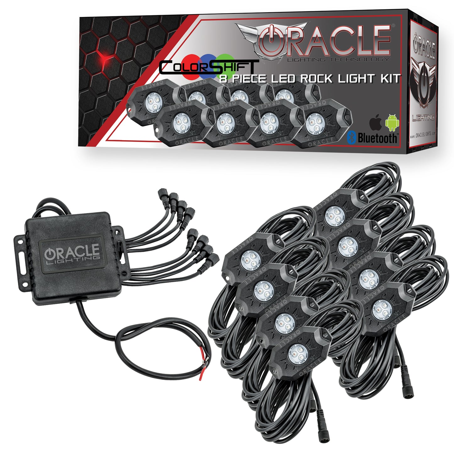 Oracle Lighting 5797-333 - ORACLE Bluetooth ColorSHIFT Underbody Rock Light Kit - 8 PCS