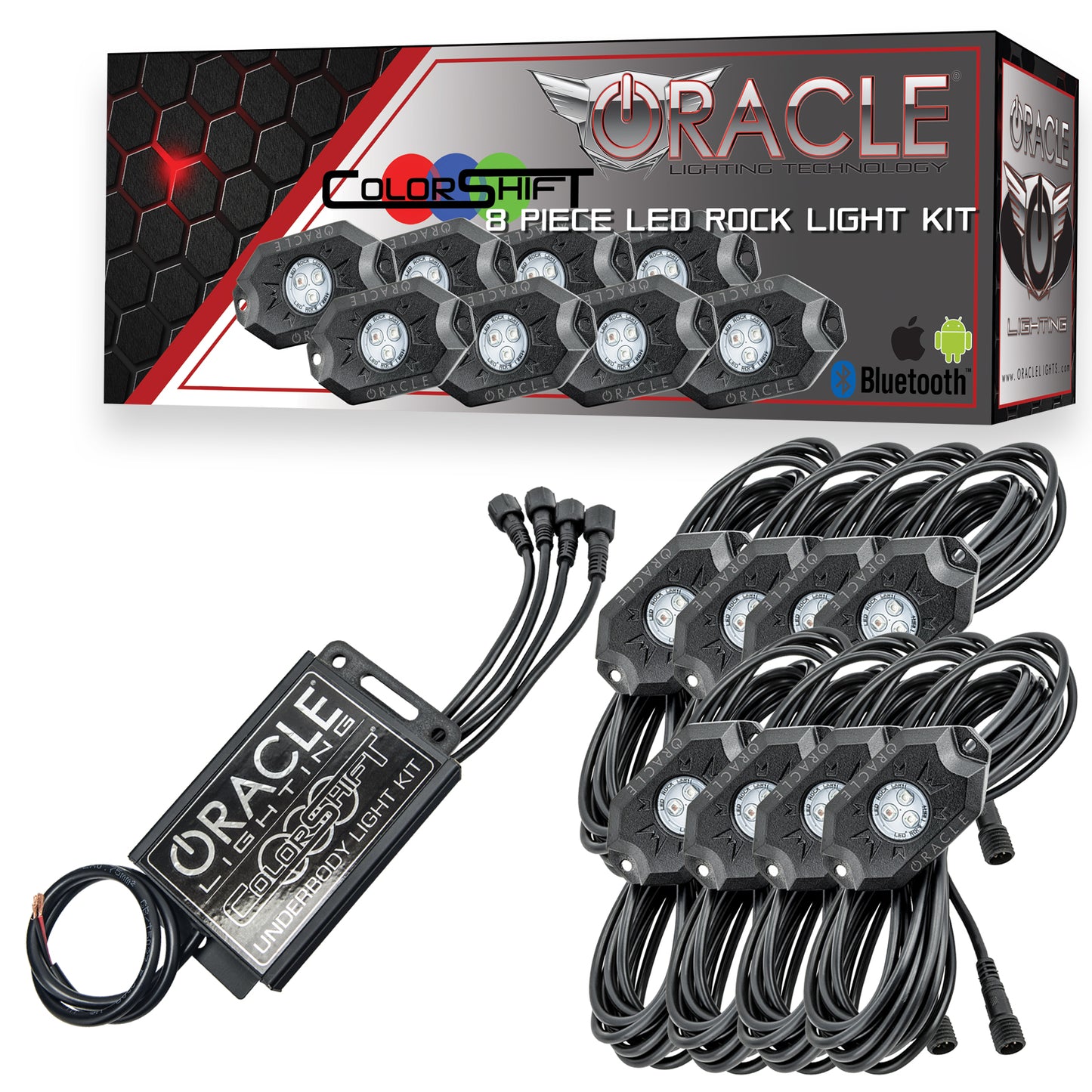 Oracle Lighting 5797-333 - ORACLE Bluetooth ColorSHIFT Underbody Rock Light Kit - 8 PCS