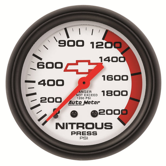 AutoMeter 2-5/8 in. NITROUS PRESSURE 0-2000 PSI GM WHITE 5828-00406