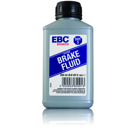 EBC DOT-5/1 1 250ml bottle of EBC Brakes DOT-5 silicone based fluid.