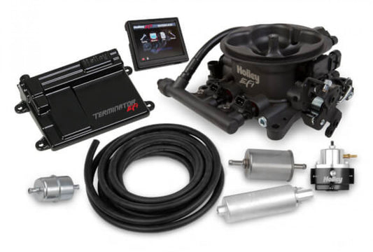 Holley EFI Terminator EFI 4bbl Throttle Body Fuel Injection Master Kit - Hard Core Gray 550-406K