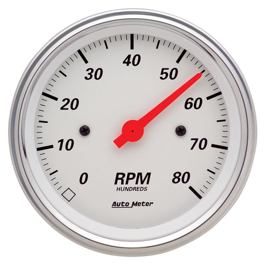 AutoMeter 3-3/8 in. IN-DASH TACHOMETER 0-8000 RPM ARCTIC WHITE 1390