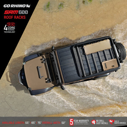 Go Rhino 5936055T SRM600 55" Tubular BasketStyle Roof Rack Textured Black