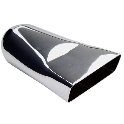 Hedman Hedders FLAT- ANGLED HOT TIPS EXHAUST TIP FOR 2-1/4 IN. EXHAUST SYSTEM; 9 IN. LONG; 3-7/8 IN. WIDE X 1-1/2 IN. TALL OUTLET- CHROME 17150