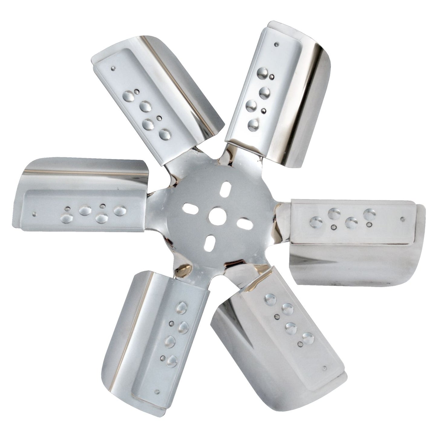 Derale 17" Heavy Duty Stainless Steel Reverse Rotation Flex Fan, Chrome Hub 17817