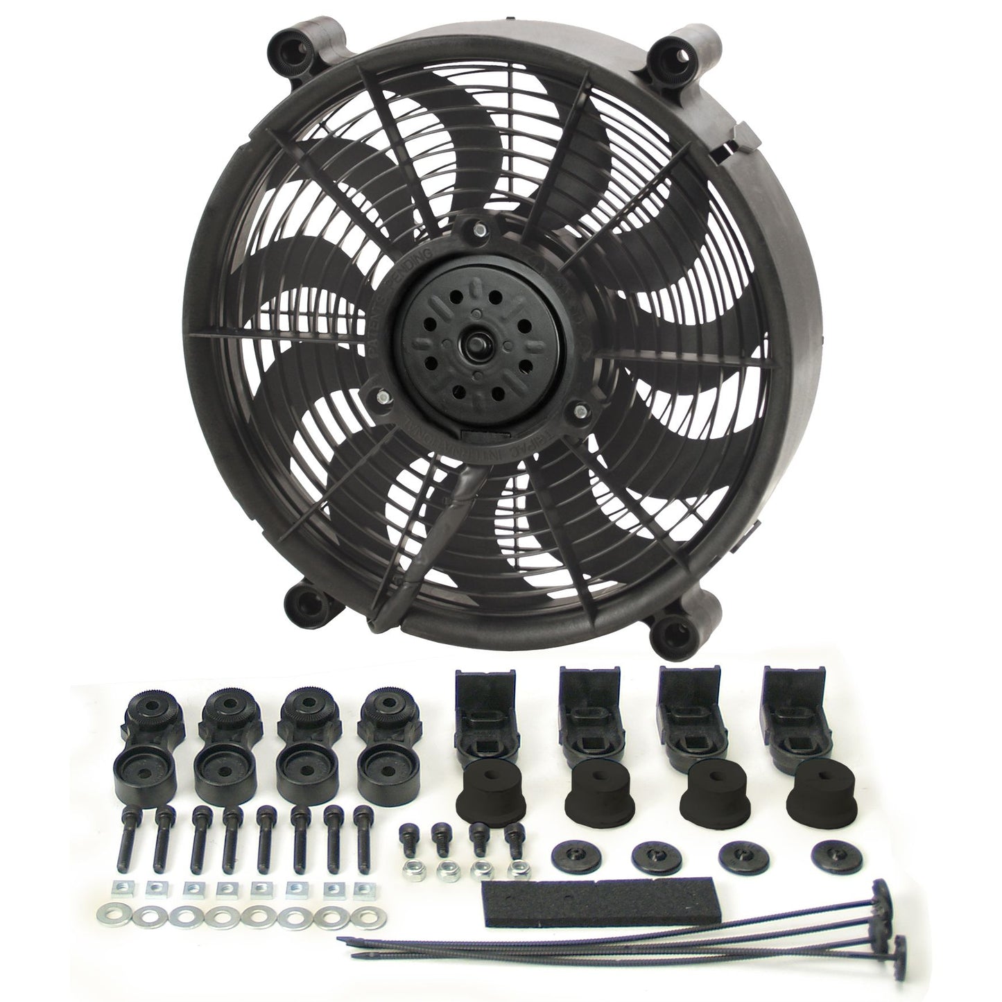 Derale 12" High Output Single RAD Pusher/Puller Fan with Premium Mount Kit 16212