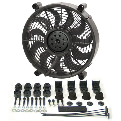 Derale 12" High Output Single RAD Pusher/Puller Fan with Premium Mount Kit 16212