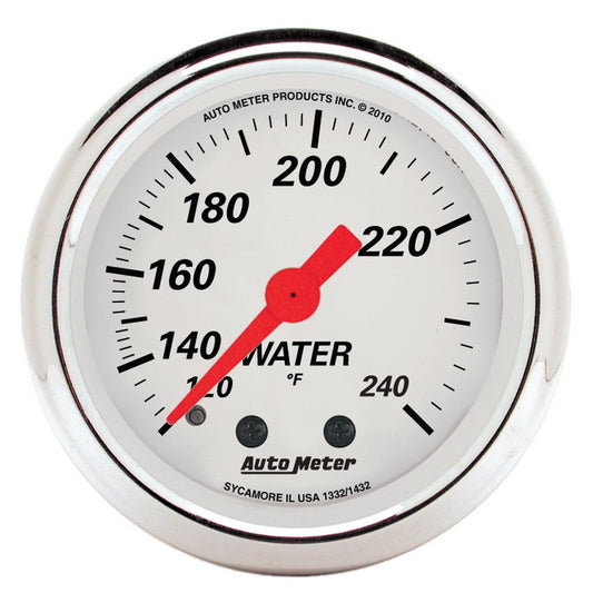 AutoMeter 2-1/16 in. WATER TEMPERATURE 120-240 Fahrenheit ARCTIC WHITE 1332