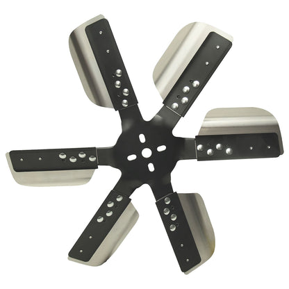 Derale 18" Heavy Duty Stainless Steel Standard Rotation Flex Fan, Black Hub 17018