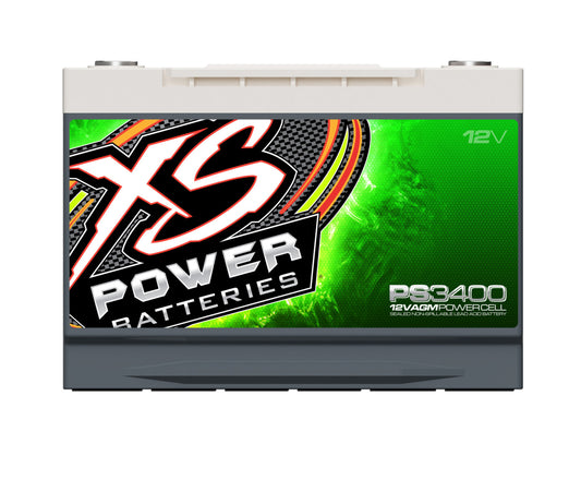 XS Power Batteries 12V AGM Powersports Series Batteries - M6 Terminal Bolts Included 3300 Max Amps PS3400